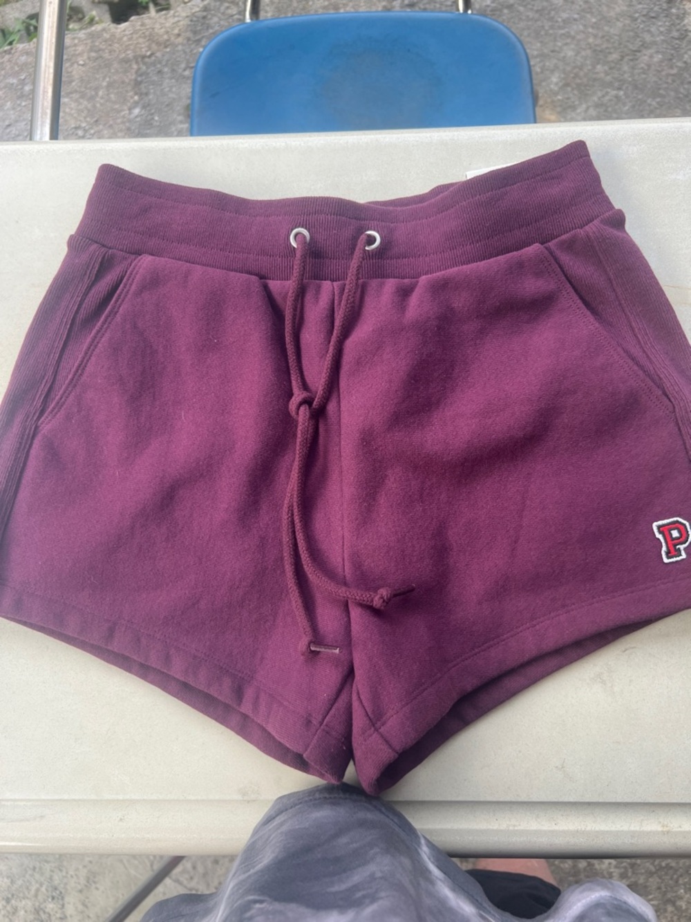 PINK Victoria's Secret Maroon Drawstring Athletic Shorts
